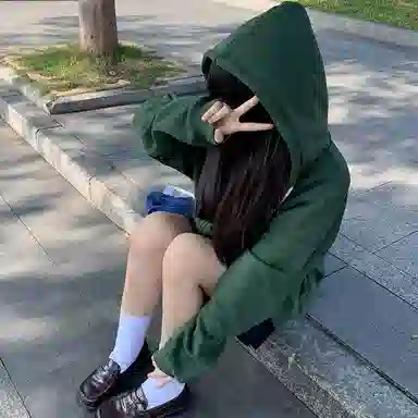 东鲸岁时记 纯色拉链宽松字母刺绣加绒开衫连帽卫衣 女款