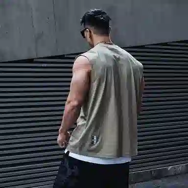 Muscle Dog Solid Sleeveless Tank Top