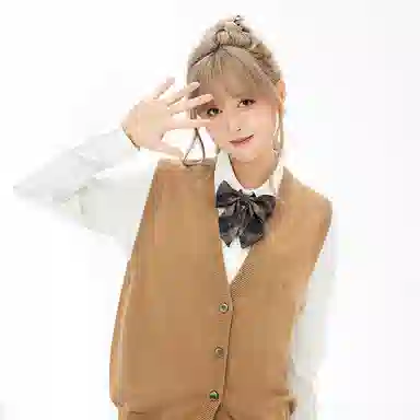 东鲸岁时记 贝壳扣马甲长袖衬衫毛衣制服套装 女款