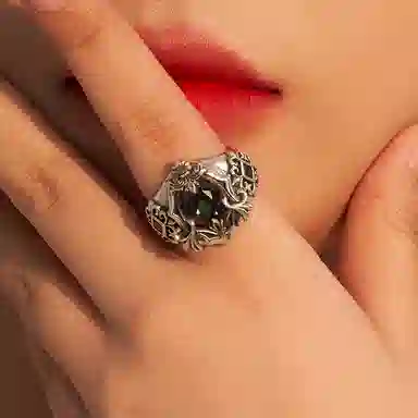 ruibeila Cross Flower Adjustable Ring S925 Silver