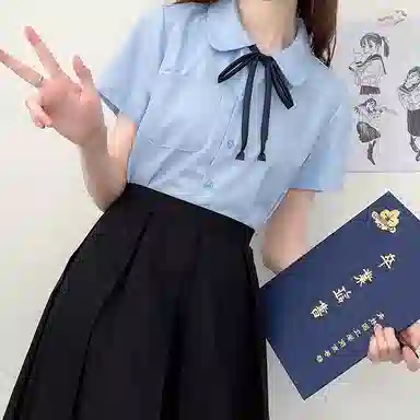 东鲸岁时记 兰柯一梦单排扣翻领短袖衬衫 女款