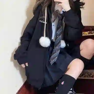 东鲸岁时记 纯色拉链宽松字母刺绣加绒开衫连帽卫衣 女款