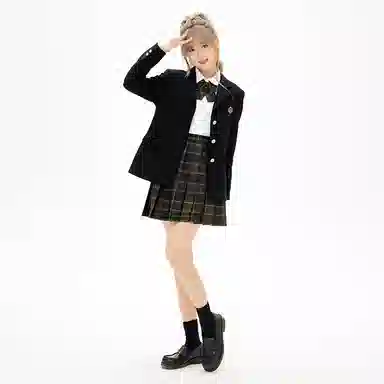 东鲸岁时记 纯色三粒扣西装外套制服套装 女款