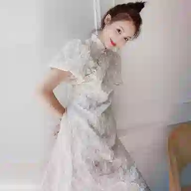 美洋 梨花落改良旗袍连衣裙女夏季年轻斜襟新中式复古国风气质短裙