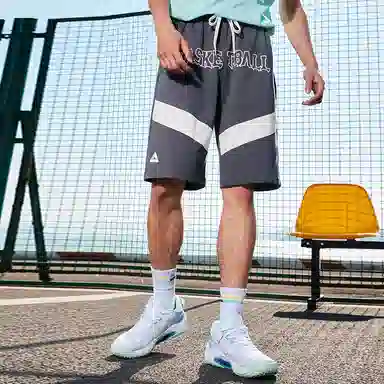 匹克 篮球文化系列 针织宽松运动篮球短裤 男款 暗灰