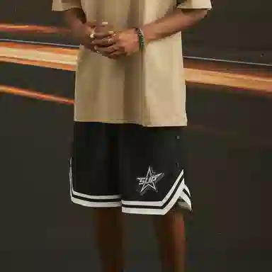 SUPEREALLY Retro Star Stripe Basketball Shorts