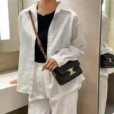 兰宝梵 赛琳 腋下包延长包带斜跨凯旋门真皮可调节 牛皮 包周边 加长配件肩带 男女同款情侣款 焦糖色