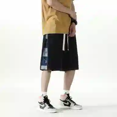 FIDO DIDO Retro Checkered Denim Shorts