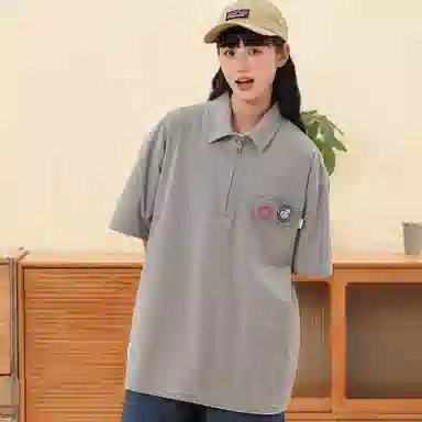 KXLFCHN Retro Half-Zip Polo Shirt