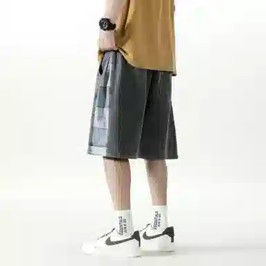 FIDO DIDO Retro Checkered Denim Shorts