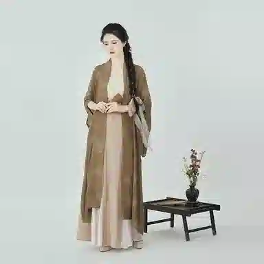 织造司 鸢茶 宋制长干寺半袖对襟长衫吊带改良三裥裙原创汉服 女款