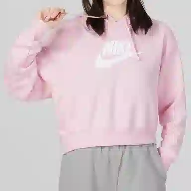 Nike Club Fleece Crop Hoodie Pink