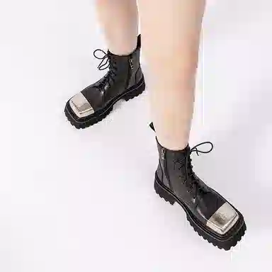 STOOSHE Mecha Series Metal Toe Martin Boots Black