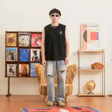 MLB Yankees Logo Tank Black