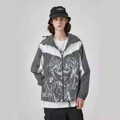Guuka Vintage Two-Tone Windbreaker Grey