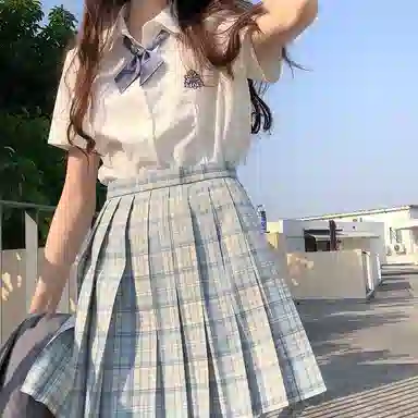 东鲸岁时记 刺绣领带翻领单排扣短袖衬衫 女款