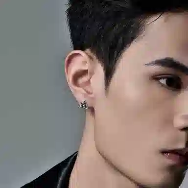 MYSH Silver Horus Eye Stud Black