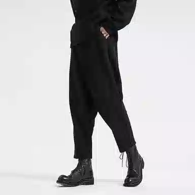 Huànxiàngzhě Black Straight-Leg Pants