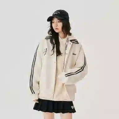 NERDY FW22 Beige Baseball Jacket