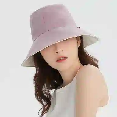 凌克春季出游女款防紫外线双面渔夫帽冰丝凉感防晒袖套套装 女士户外防晒套装