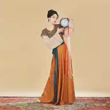 织造司 一骑红尘唐制褙子唐圆领齐腰八破长裙汉服 女款