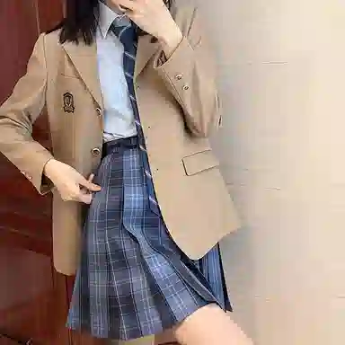 东鲸岁时记  格纹学院风短款百褶半身制服裙装 水梨町