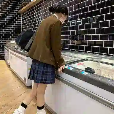 东鲸岁时记 日系复古制服格纹短款百搭学生百褶鲸落半身裙