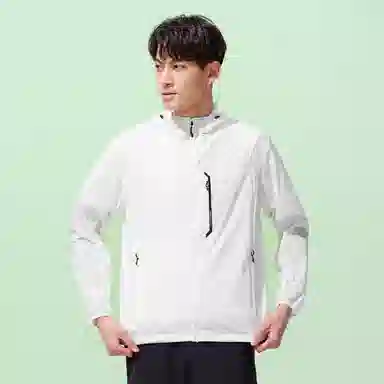 探路者 纯色胸口拉链轻薄透气防晒服 男款