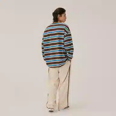 BEASTER Striped Crewneck Long Sleeve Tee