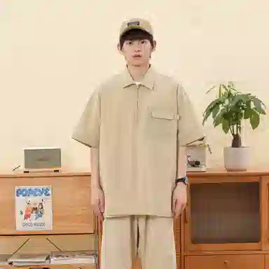 KXLFCHN Retro Half-Zip Polo Shirt