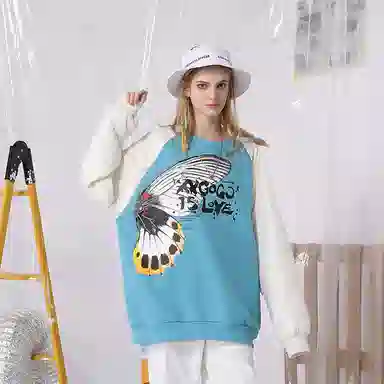 XXGOGO Butterfly Quilted Sweatshirt