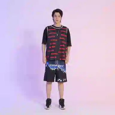 FireMonkey Cartoon Print Basketball Vest Black