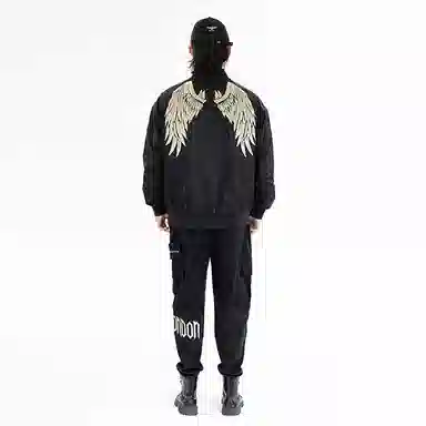 Boy London FW22 Logo Black Gold Wing Print Down Jacket