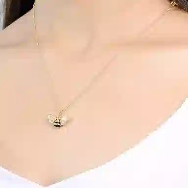 若觅 小蜜蜂 银镀金 项链 女款