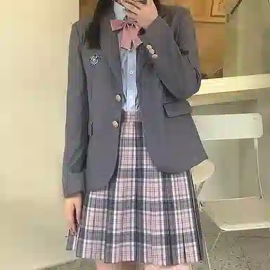 东鲸岁时记 日系格纹百褶半身裙 女款