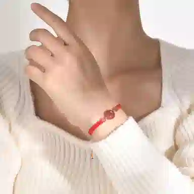 恋朵 时尚百搭 手工编织 平安扣手绳 手链 女款 红色