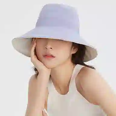 凌克春季出游女款防紫外线双面渔夫帽冰丝凉感防晒袖套套装 女士户外防晒套装