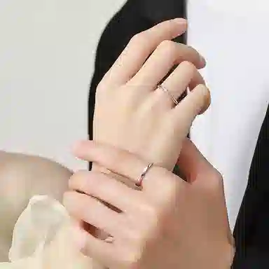 牧言 莫比乌斯镂空交织磨砂素圈对戒可调节指环 无限的爱戒指 男女同款情侣款