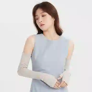 凌克春季出游女款防紫外线双面渔夫帽冰丝凉感防晒袖套套装 女士户外防晒套装