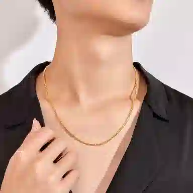 周六福 黄金流星链简约素链颈饰大金链子 足金 按克计价 项链 男款