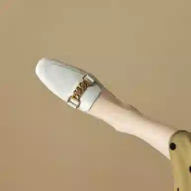 奈绮儿 头层牛皮 方头平跟舒适 时尚凉拖 女款