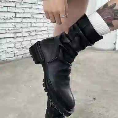 STOOSHE Ruched Series Ankle Boots