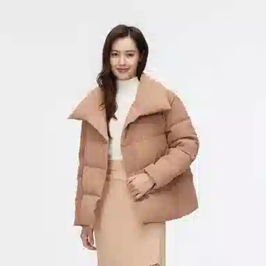 波司登 纯色翻领拉链羽绒服外套 女款 