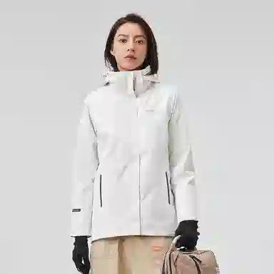 探路者 纯色拉链开衫连帽户外保暖三合一冲锋衣 女款