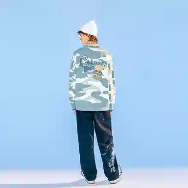 LAMLICKA Camo Bear Knit Pullover