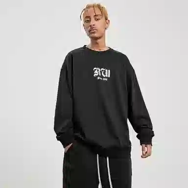 ROCAWEAR FW22 Colorblock Letter Print Crewneck Sweatshirt