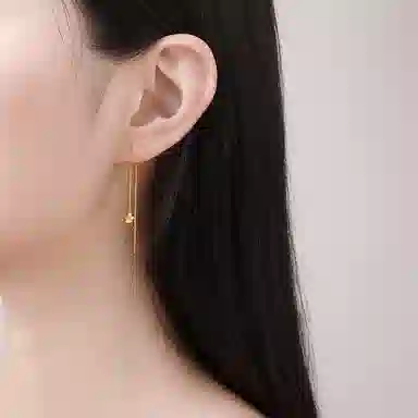 周六福 甜美气质花型 足金 按克计价 黄金耳线 女款