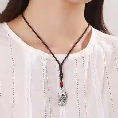 佐卡伊 足银项坠首饰纪念 气质复古 貔貅吊坠 男女同款情侣款