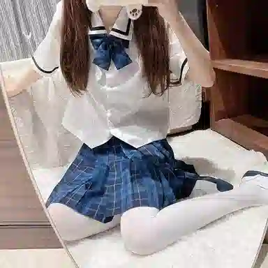 东鲸岁时记 日系复古制服格纹短款百搭学生百褶鲸落半身裙