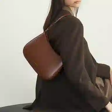 VENOF Brown Leather Shoulder Bag